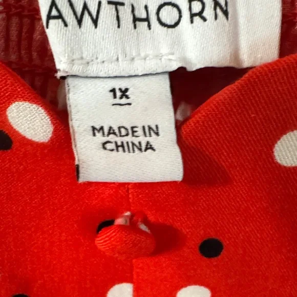 41 Hawthorn Red Midi Dress with White & black Dots - Picture 4 of 6